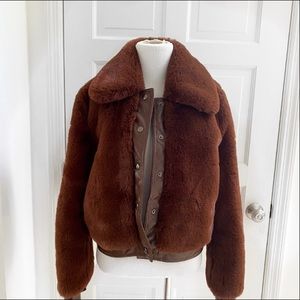 Faux Fur Astra Coat Brown Sz L New Without Tags
